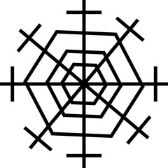 snowflake design illustration isolated on transparent background 