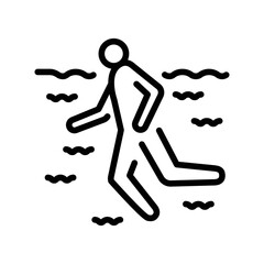 Swimming sign olor line icon. Physiotherapy.