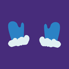mittens on a blue background