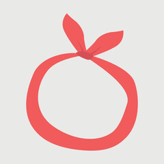 Red knotted handkerchief, illustration, vector