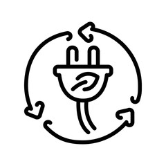 Eco electricity olor line icon. Pictogram for web page