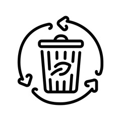 Eco rubbish olor line icon. Pictogram for web page