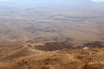 Fototapeta na wymiar Ramon Crater is an erosion crater in the Negev Desert in southern Israel.
