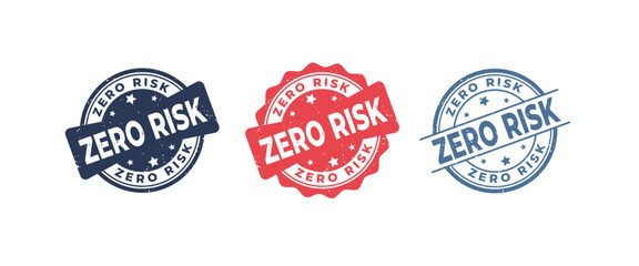 Zero Risk Sign or Stamp Grunge Rubber on White Background - obrazy, fototapety, plakaty