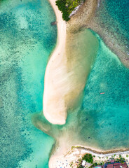 Aerial view of Mae Haad beach in koh Phangan, Surat Thani, Thailand