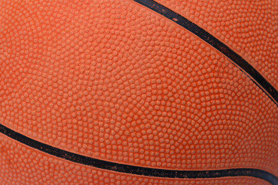 Close up image of a basketball