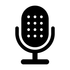 Podcast Microphone icon. Radio mic vector illustration