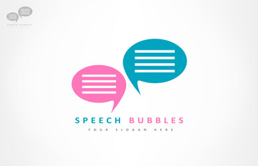 Speech bubles logo vector. Chat design.