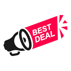 Best Deal Megaphone. Promotion concept illustration