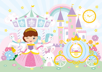 Princess and Carousel Party banner