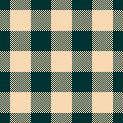 Web. Vector Buffalo Plaid seamless patten. Vector checkered green and beige plaid textured background. Traditional gingham fabric print. Flannel plaid texture for fashion, print, design.illustration