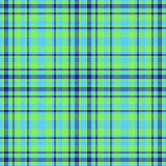 Plaid seamless pattern in green. Check fabric texture. Vector textile print.