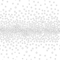 Vector. Hand drawn polka dot texture. Spotted grey, black and white background. Geometric abstract pattern with hand drawn contour circles. Scattered irregularly shaped dots. Flow, halftone gradient.