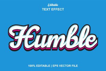 humble text effect with white and blue color editable.
