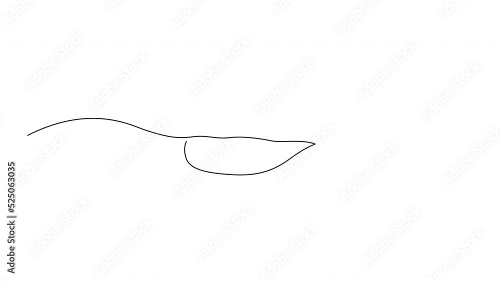 Poster mouth self drawing animation with single continuous line.