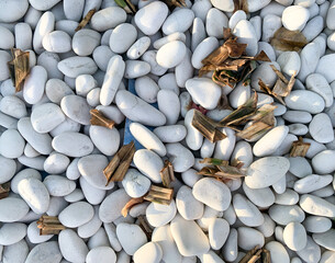 white pebbles stones background.