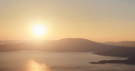 Fototapeta premium Travel to Best touristic destination, viewpoint over Dalyan. Iztuzu Beach Photo, Aegean Sea, Dalyan Mugla Turkey .