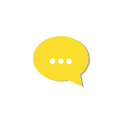 Conversation chat flat icon in yellow, speech bubble, Conversation line icon in trendy flat design.