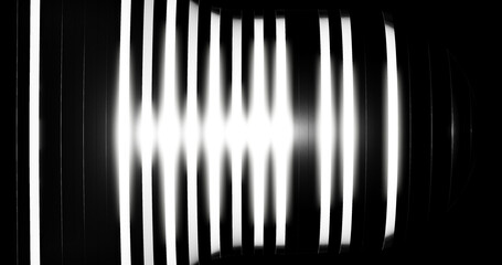 Render with contrasting black and white stripes with highlights