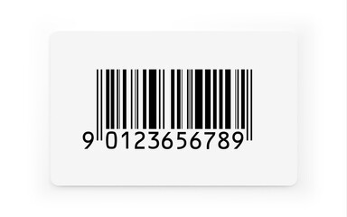 Bar Code Printed on White Business Card Against White