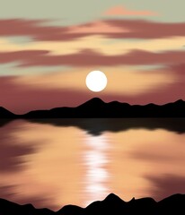sunset over the mountains