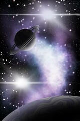 Planets in universe digital illustration