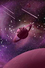 Planets in the universe digital art
