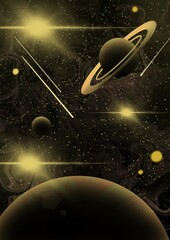 plants in space digital illustration