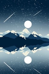 moon over the mountains