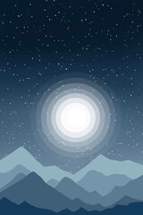Beautiful evening scene digital illustration