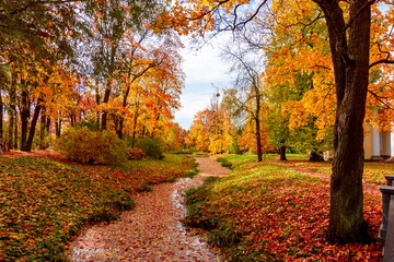 Catherine park in autumn, Tsarskoe Selo (Pushkin), Saint Petersburg, Russia