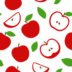 Apple Pattern - Fruits Vector Background