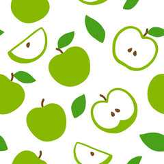 Apple Pattern - Fruits Vector Background