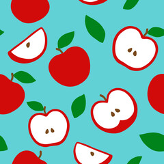 Apple Pattern - Fruits Vector Background