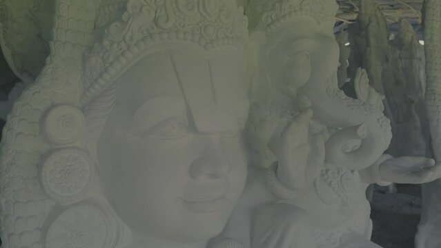 Close up shot of idols of indian gods