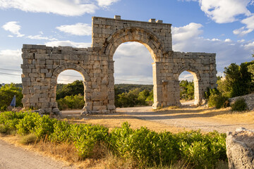 Mersin, Turkey - August, 10, 2021: Uzundzhaburch ancient city ruins 