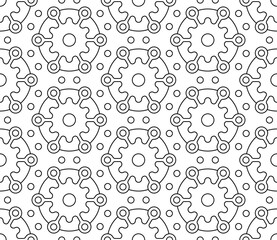 Black and white seamless illustrations. Coloring book, colouring page for children and adults. Decorative abstract linear vector pattern design. Thin line drawing. Easy to edit color and line weight