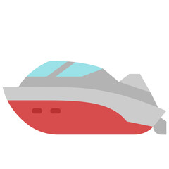 speedboat flat icon