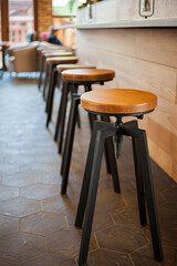 Cafe interior. Chairs furniture design