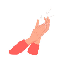 Clapping hands isolated palms. Vector applauding people, appreciation and congratulation, encouragement concept. Crowd applause, bravo by high five, success