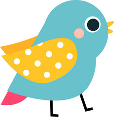 Cute bird Vector clip art of Funny cartoon bird