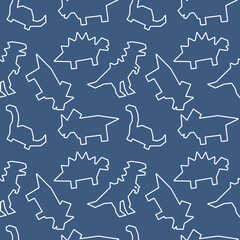 Hand Drawing Cute cartoon dinosaur seamless vector illustration pattern. Design for use background Textile all over fabric print wrapping paper and others.  © ClothingArtStudio 