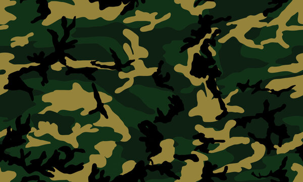 Texture military camouflage repeats seamless Vector Pattern For fabric, background, wallpaper and others. Classic clothing all over print. Abstract monochrome seamless Vector camouflage pattern.