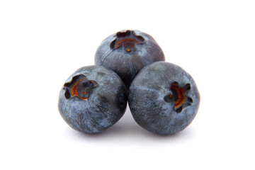 Ripe blueberries are blue-purple on an isolated background. White background. Useful berry