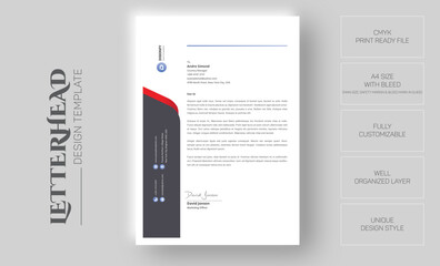 Modern & Clean Business Letterhead Design Template. Creative abstract professional letterhead template design.