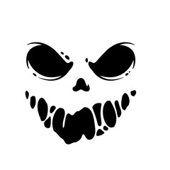 Scary Ghost Horror Face Silhouette Vector For Carving On Halloween Pumpkin