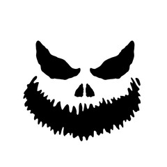 Fototapeta premium Scary Ghost Horror Face Silhouette Vector For Carving On Halloween Pumpkin