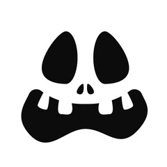 Scary Ghost Horror Face Silhouette Vector For Carving On Halloween Pumpkin