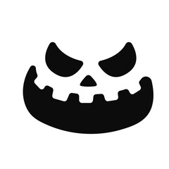 Scary Ghost Horror Face Silhouette Vector For Carving On Halloween Pumpkin