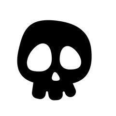 Bone vector. Skull shadow from ghost skeleton in scary graveyard on Halloween.